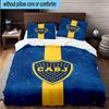 3pcs Boca Juniors Football Club Design Bedding Set Duvet Cover Closure Includes 1 Duvet Cover & 2 Pillowcases Bedding Sets Home Decor Gifts