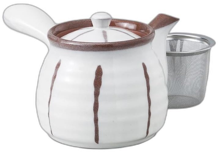 

White Glazed Tokusa Rokuhei Teapot x 11 x Ceramic Teapot by Setomonohonpo [11 10.5cm, 500cc]