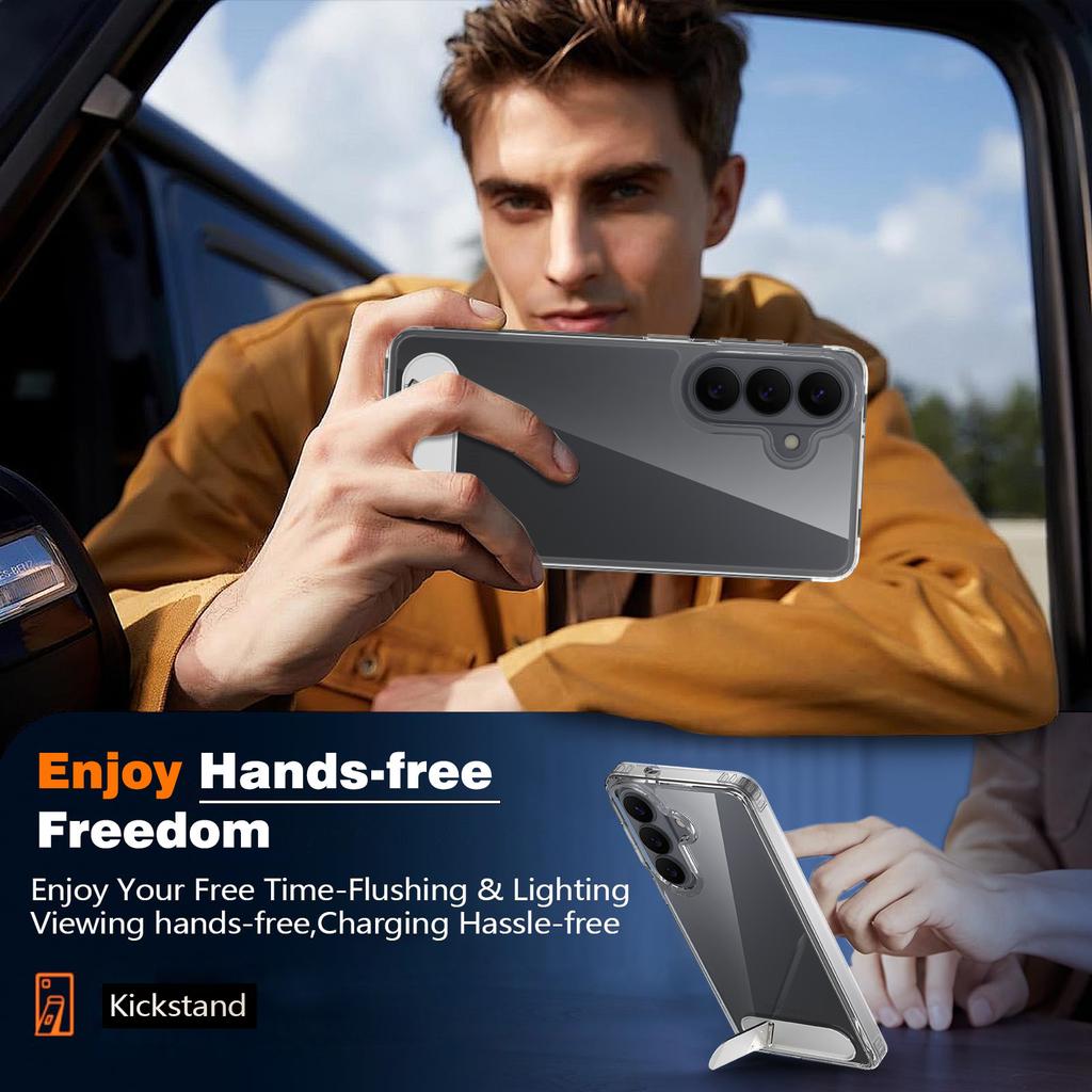 Applicable to Galaxy S26 series transparent bracket mobile phone case s25plus anti-drop tpu protective case
