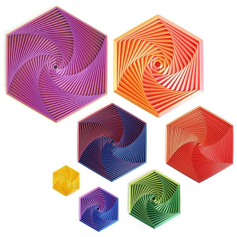 3D Printing Fractal Irritable Hexagon Decompression Tool Ornament Multiple Colors Children Transfiguration Toy Handicraft Gift
