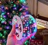 Dark Green Solar LED Christmas Tree Decoration Lights - Copper Wire, Waterproof, Flashing Outdoor Atmosphere String Lights
