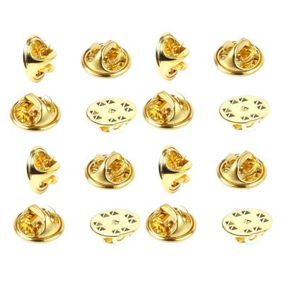 Pin Badge Catch Clasp Butterfly Tie Tack Clutch (Gold)