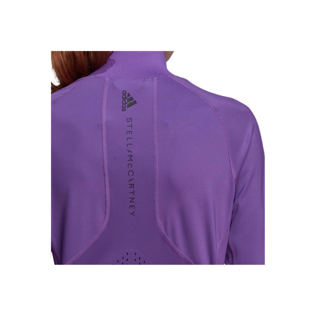 Adidas Letter Logo Print High Neck Slim Fit Sports Jacket Women Jacket Purple HI6153