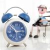 Metal Frame Silent Table Clock 4-Inch Bedroom Desktop Clock Creative Twin Bell Alarm Clock  Bedroom