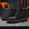 Men High Top Boots Fashion Casual Women Leather Lace Up Ankle Boot Non Slip Hiking Boots for Men Motorcycle Booties Botas Hombre