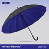 MAYDU Umbrelă dreaptă rezistentă la vânt, cu 16 spițe, cu strat dublu
