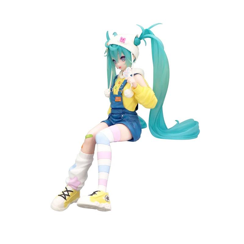 Original FuRyu Anime Figure Hatsune Miku Lollipop Noddle Stopper Toys Action Figurine PVC Model Collection Doll Gift