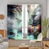 2PCS HD Oriental Scenery Curtains Polyester Rod Pocket for Bedroom Living Room Office Home Decor