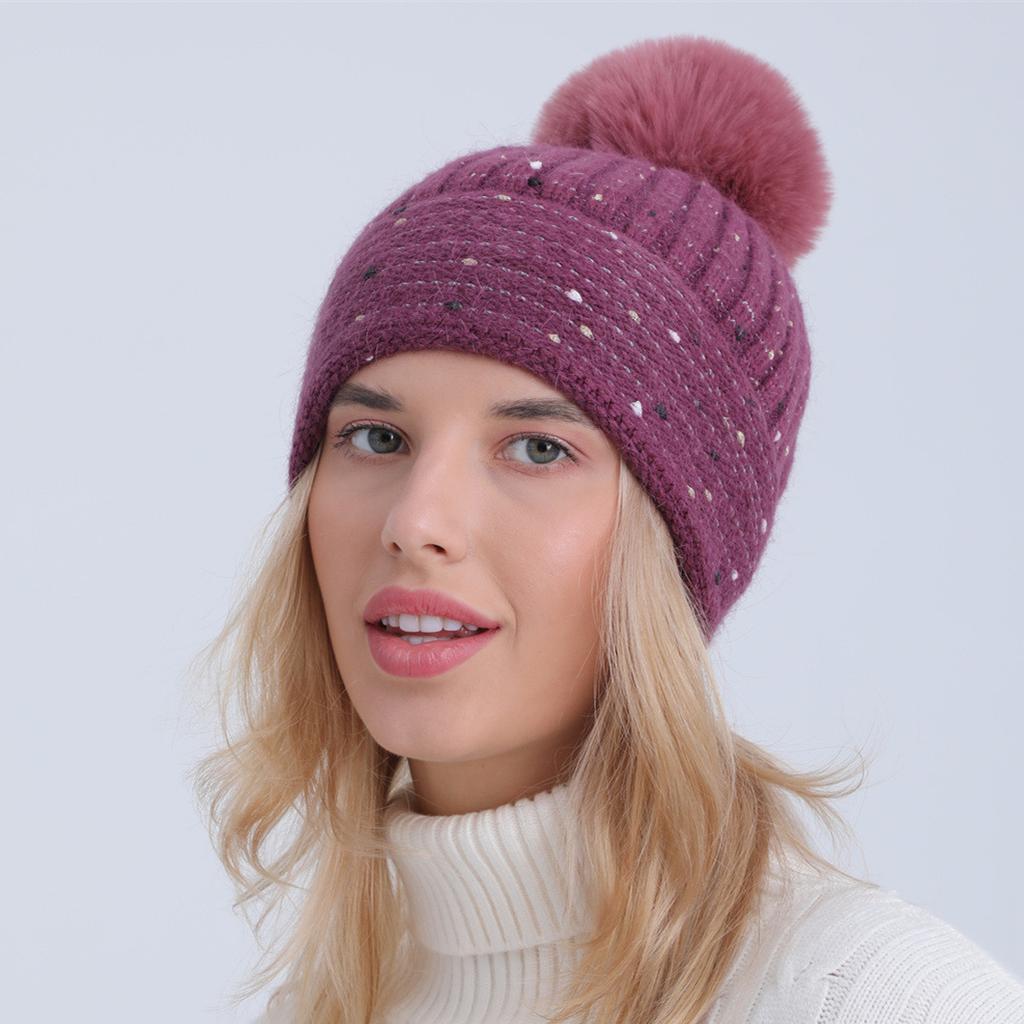 New Autumn and Winter Velvet Thickened Knitted Hat Soft Imitation Rabbit Fur Fashionable Warm and Cold Proof Beret