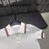 European Spring 2025 Hollowed Lapel Knit Short-Sleeve Dress