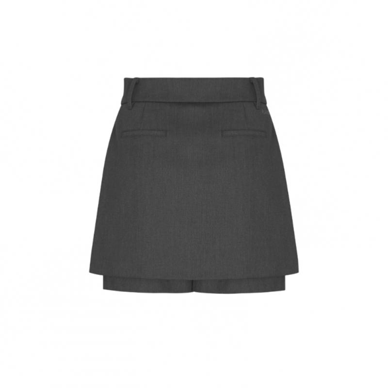 Playboo Twill Layered Skirt Pants Grey