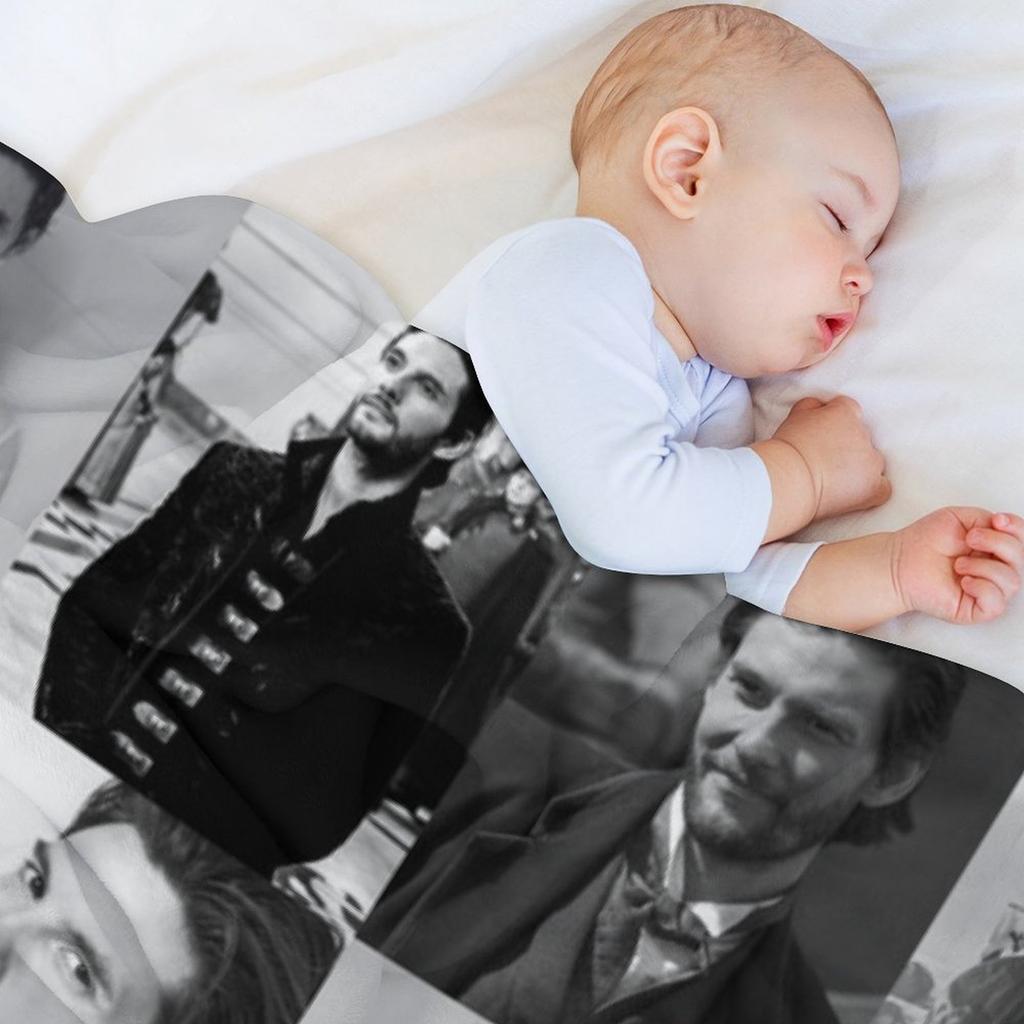 Ben Barnes Collage Throw Blanket Flannel Fabric Luxury Throw Custom Summer Blankets