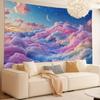 2D Plane 1 Piece of Soft Sky and Crescent Moon Tapestry Suitable for Rooms Weddings Parties