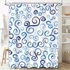 Blue Swirl Bath Curtain Decor Shower Curtain Waterproof Home Decoration Bathroom Accessories Size: Customizable (cm)