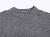 European Style Grey Loose Ribbed Knit Sweater for Women - Autumn 2025