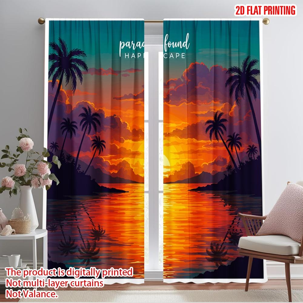 

2pcs 2D flat printing Scene Curtains Paradise Found Happy Scape Fabric Without Electricity 0 Use for All Season celebrations 52.50×116.00 CM 2pcs