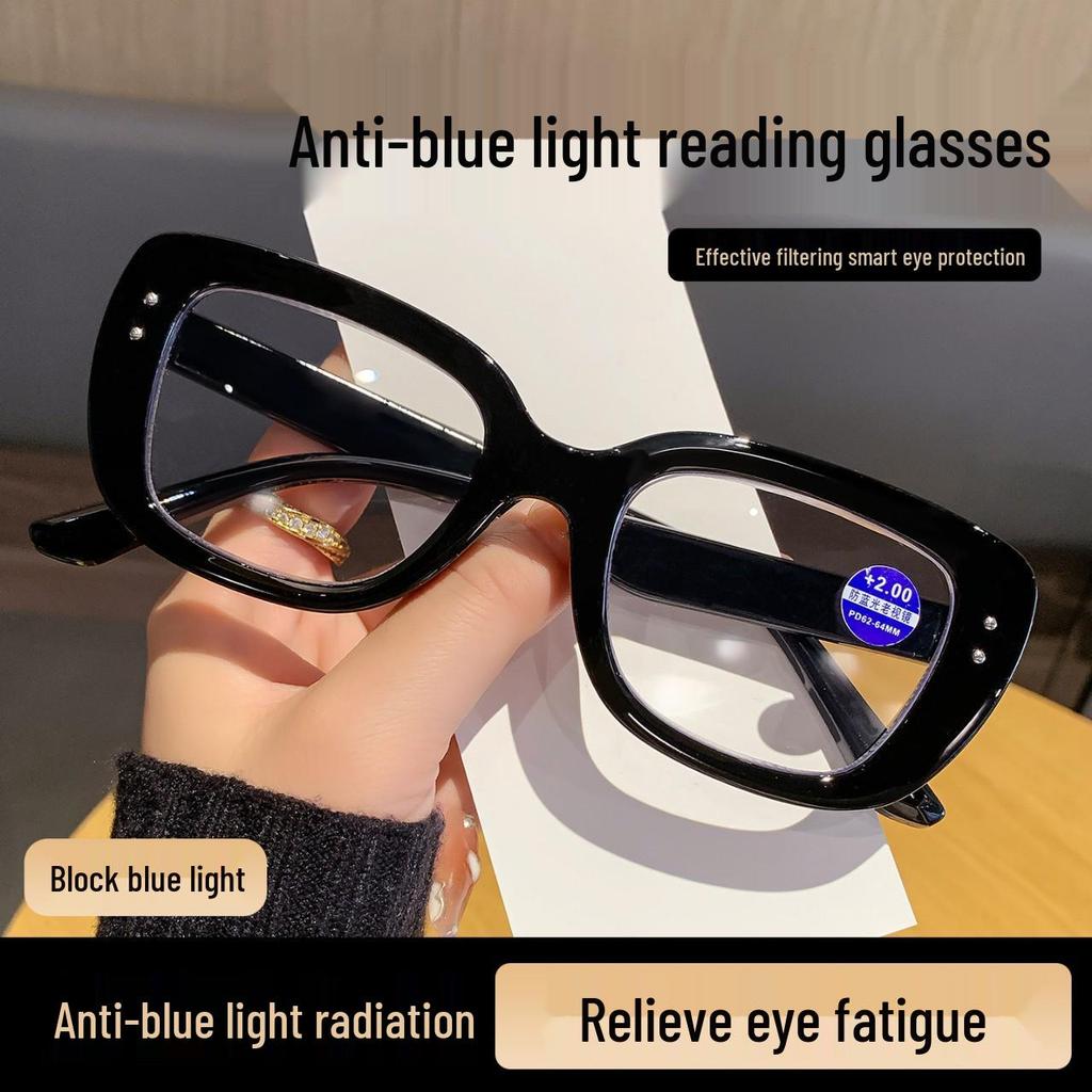 Stylish Thick Frame Blue Light Blocking Reading Glasses for Men and Women – Large Frame, Anti-Radiation, Presbyopic Protection.