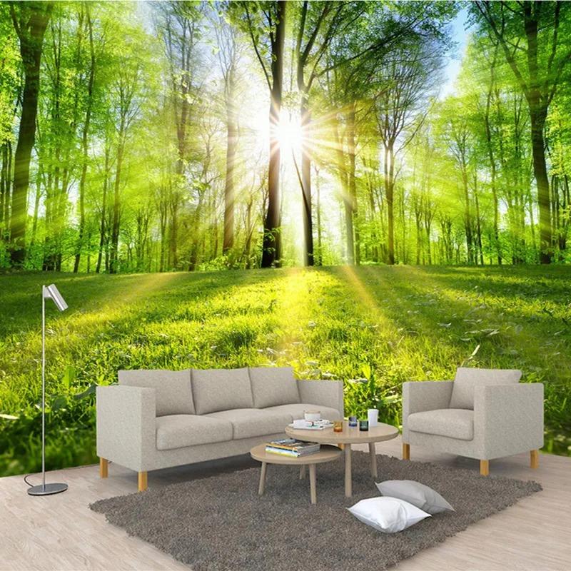 Forest Wall Paper Sunshine Natural Landscape Wall Mural Living Room Bedroom Backdrop Wallpaper Home Decor