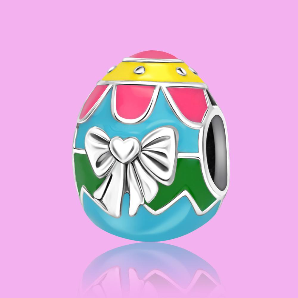 Pendant Charm Bead Copper Bowknot Colored Egg Beads Fit Original Bracelet For Jewelry Making Valentine'S Day Gift