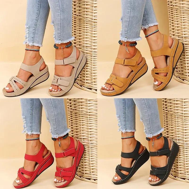 Summer Wedge Sandals for Women 2025  New Fashion Non Slip Beach Shoes Woman Lightweight Casual Platform Sandalias