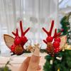 1pair Christmas Red Antler Hair Clip Accessories for Kids Side Hair Clip for Children's Hair