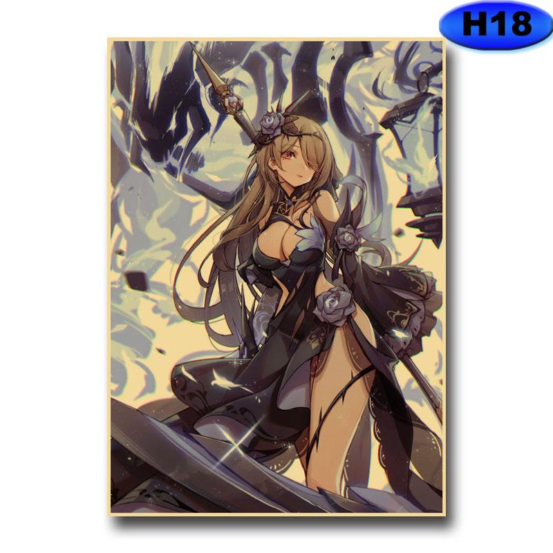Genshin Impact Series Poster HD Game Posters Kraft Paper Painting Home Decor Bedroom Wall Art Picture Sexy Anime Girl Poster