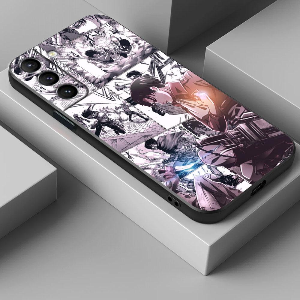 Attacks Manga on Titans Phone Case For Samsung Galaxy S24 Ultra Case S23 S21 S20 FE S22 9 Plus Note 20 Ultra Cover Mikasa Anime
