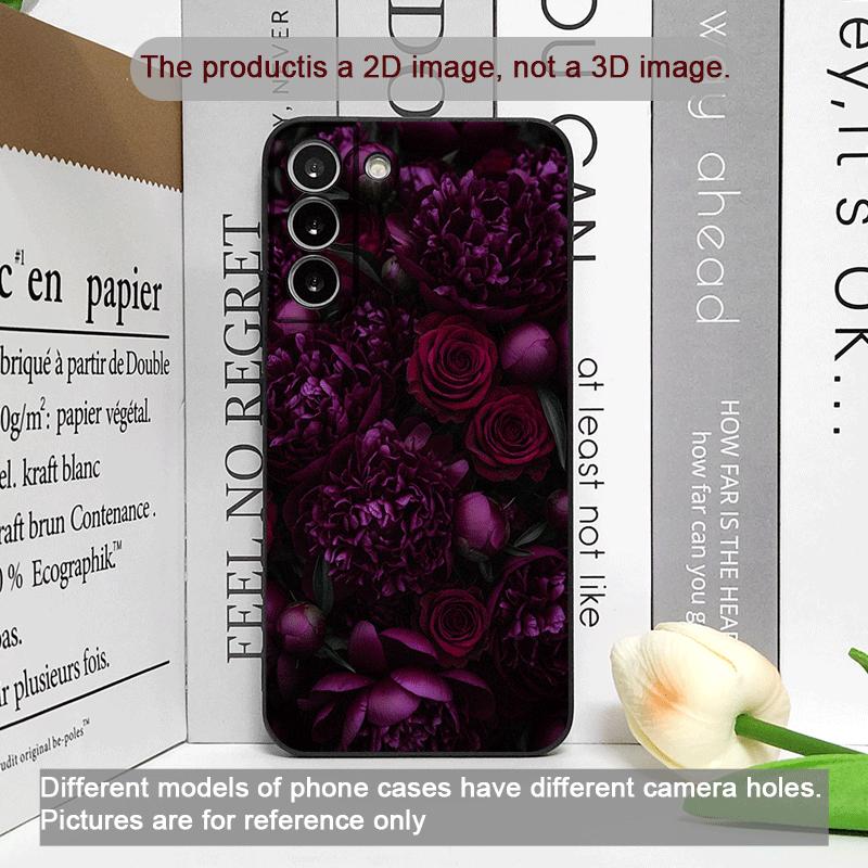 Stylish Black Rose Deep Purple Flower Phone Case for OPPO Reno 13 12 F 11 10 Pro Plus Find X5 X3 Lite X7 PRO Frosted Soft Cover