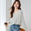 Srcr Women's 100% Cashmere Striped V-Neck Sweater