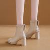 Winter Fashion Thick Heel Women Ankle Boot Fashion Square Toe Shoes Street Style Banquet Party Short Botas Mujer