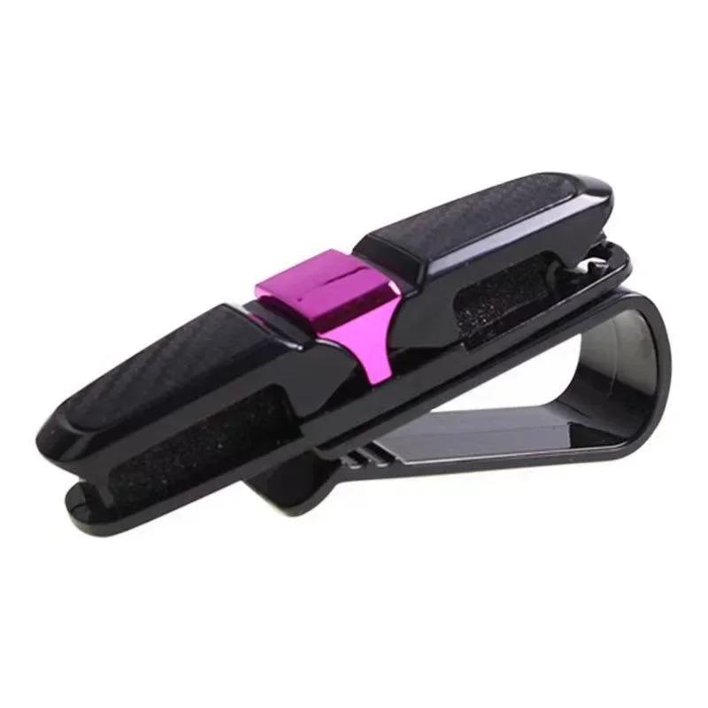 Car Carbon Fiber Look Glasses Clip Sun Visor Sunglasses Holder 180 Degree Adjustable Universal Auto Card Ticket Fastener