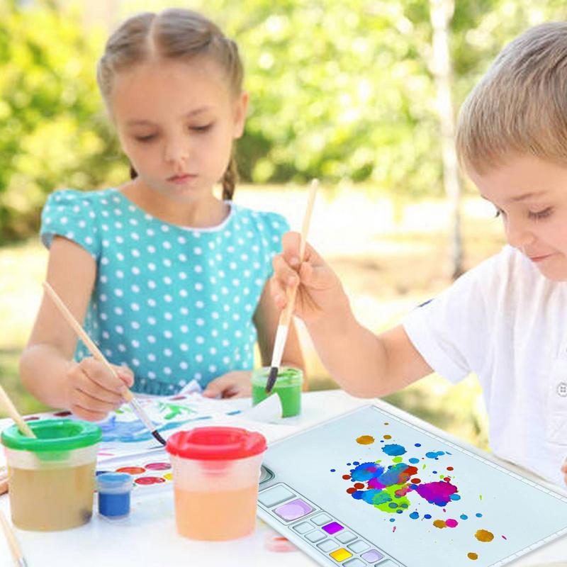 Silicone Craft Mat Large Children Drawing Mat With Detachable Cup 19.6x16.9x0.7in Nonslip Craft Pad For Painting Resin Crafts