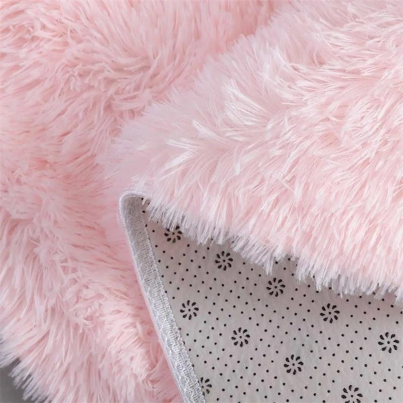 Fluffy Round Rug For Bedroomfuzzy Kids Room Carpet Shaggy Living Room Sofa Area Rug Soft Nursery Floor Mat Home Decor