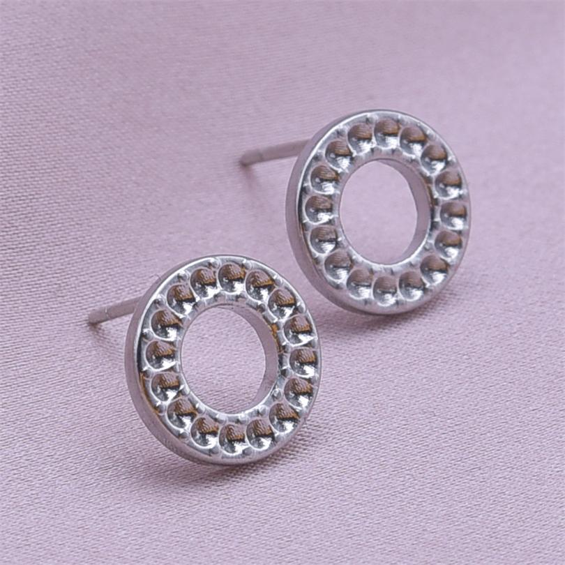 High Quality Piercing Ear Studs Round Fatima Hand Blank Charm Earring Stainless Steel Earrings For Women Men Handmade Materials