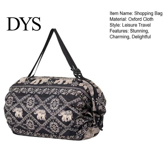 Quick Dry Grocery Bag Foldable Shopping Reusable Storage Tote Portable Molded One-piece Oxford Cloth Shoulder for Sports Travel Picnic Compact