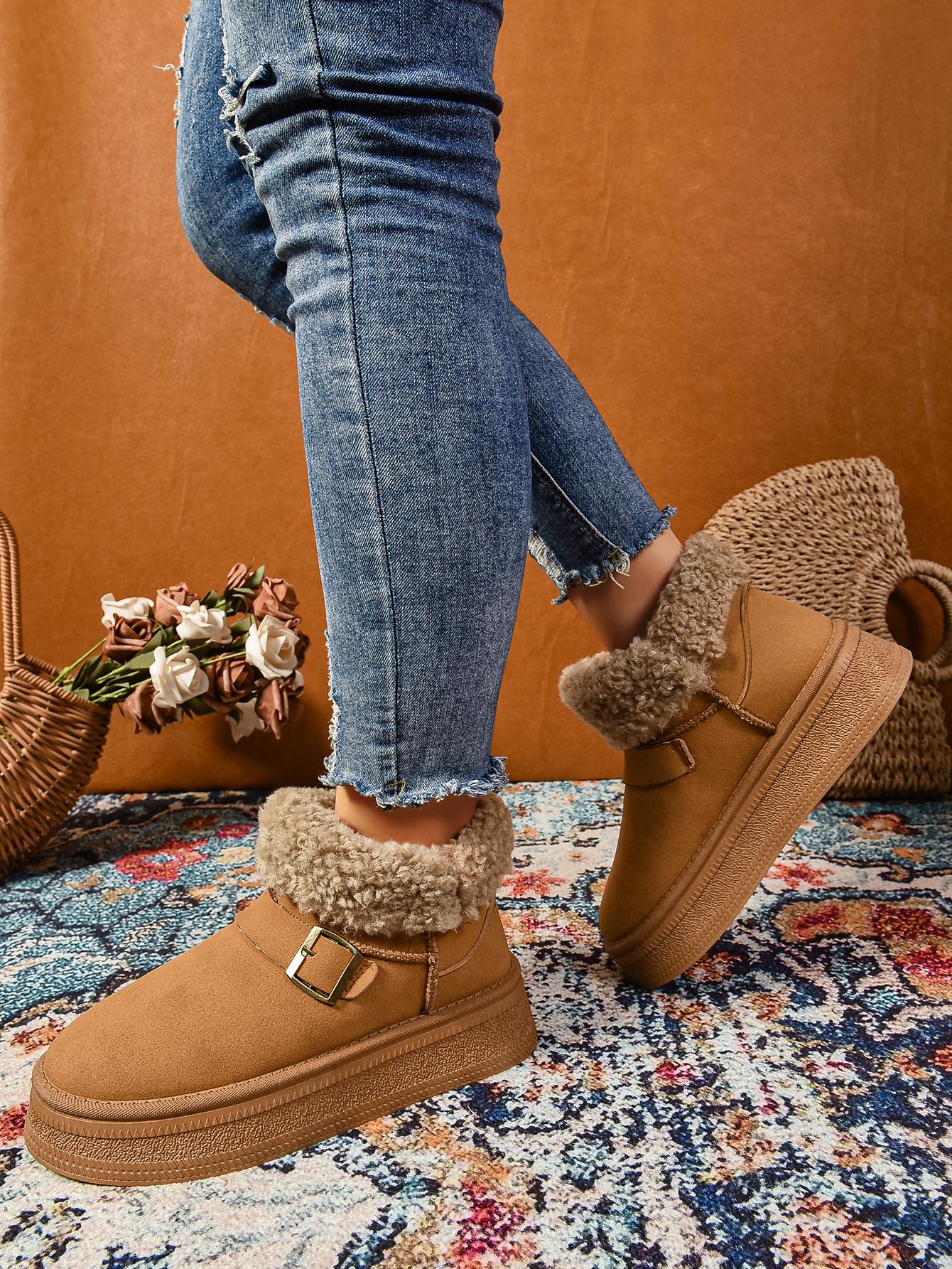 

Fashion Outdoor Casual Office Women s Snow Boots 2024 Women s Winter New Fashion Brand Designer Non-slip Flat Nude Women s Boots Zapatos 35 коричневый