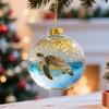 Playful Animal Acrylic Christmas Ball Decoration, Animal Wonder Series Decoration,  Life Christmas Decorative Ball Winter Holiday (Sea Turtle)