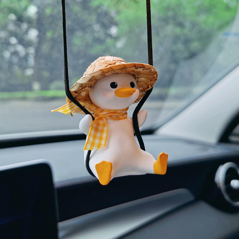 Car Swing Duck Rearview Mirror Pendant - Cute Interior Decoration