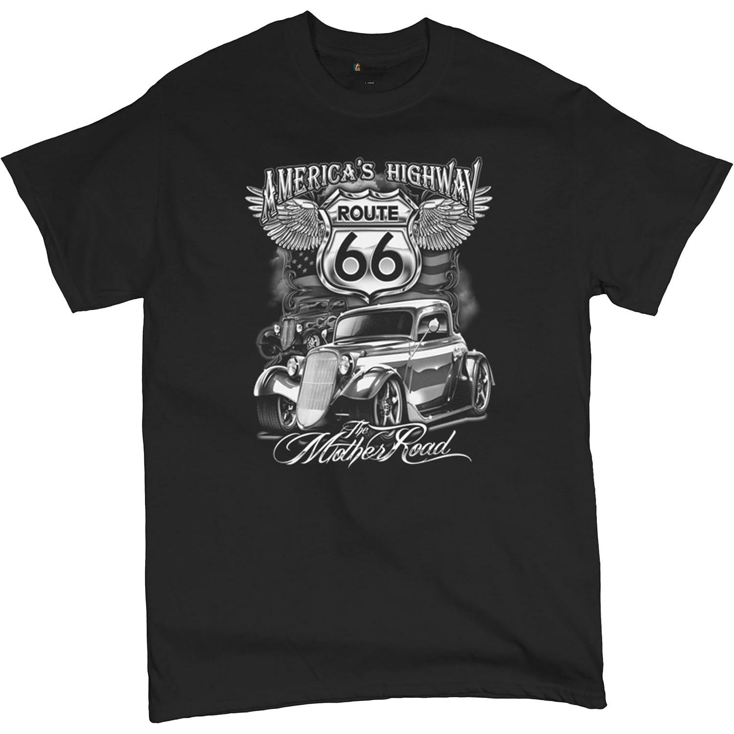 Route 66 America s Highway T-Shirt Biker Classic Historic Men s Novelty Shirt S