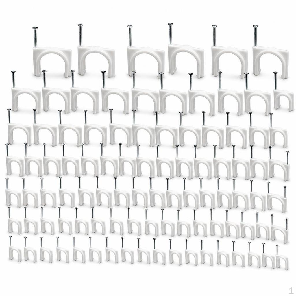 Round Cable Clips with Steel Nails for Wire Management 14mm