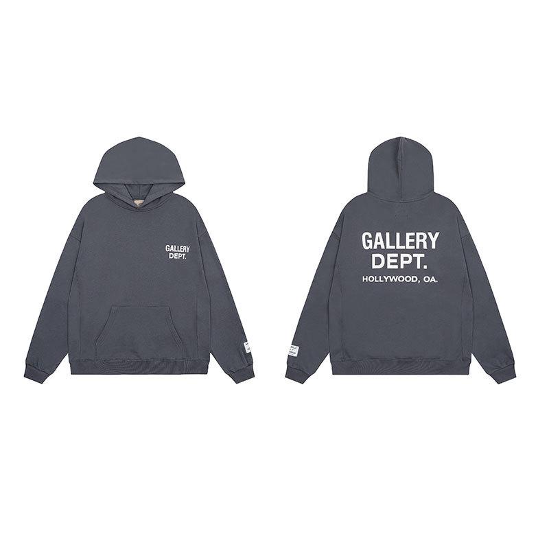 GALLERY DEPT Bluza Unisex z Kapturem Bawełniana z Plamami Farby Graffiti - Jesienna Luźna