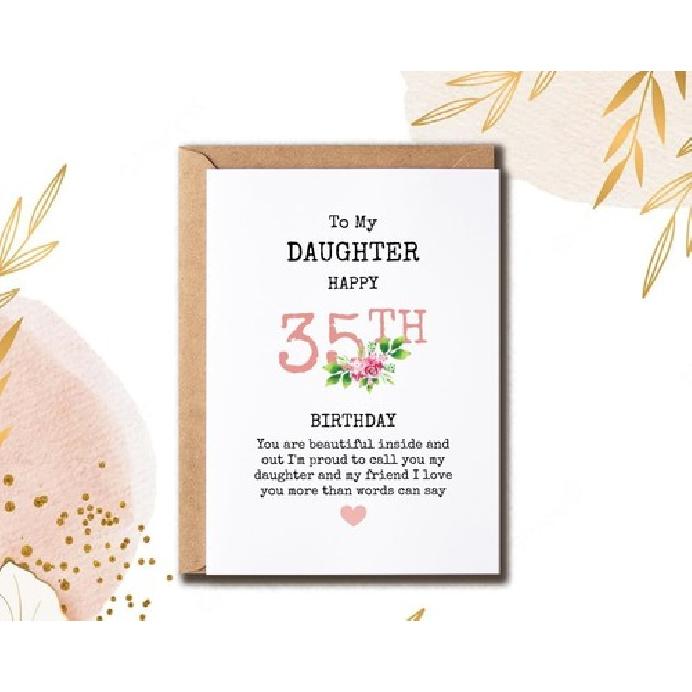 Birthday Card - 35th Birthday - Floral Greeting Card