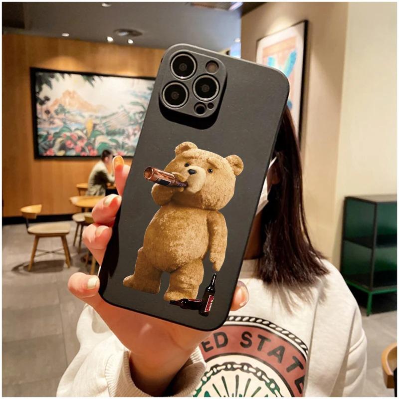 

Чехол для телефона Ted Bear для iPhone 11 12 13 14 15 16 Pro Max Plus Mini 7 8 SE X XS XR Мягкий силиконовый чехол iPhone 13 pro