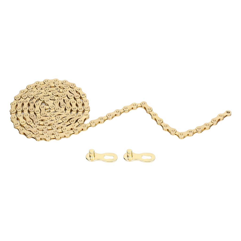 Mountain Bike 11 Speed Chain Gold Electroplate Rustproof High Performance Bike Chain with Hook and