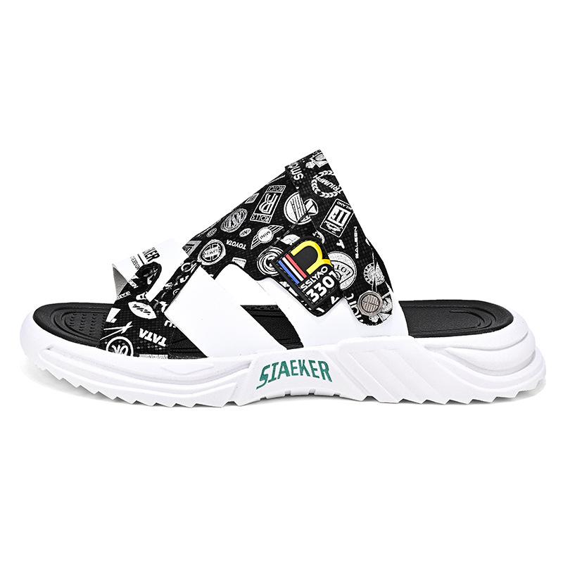 

Тапочки мужские летние трендовые верхняя одежда нескользящие износостойкие спортивные двойного назначения для вождения для отдыха на природе пляжные сандалии 39 чёрный