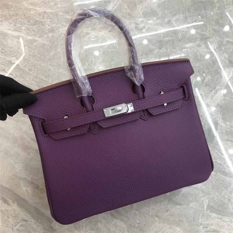 Mode erste Schicht Rindsleder Togo Platin Tasche Damen Silberne Schnalle High-End Handtasche Vielseitige Schulter Umhängetasche