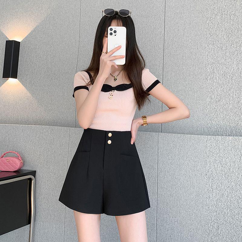 Korean Style High-Waisted Wide-Leg Slimming A-Line Shorts for Women - 2024 Summer Fashion