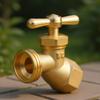 Rubinetto da Esterno Robusto Adattatore in Ottone Filettato 1/2" X 3/4" con Maniglia per Irrigazione da Giardino Idraulica