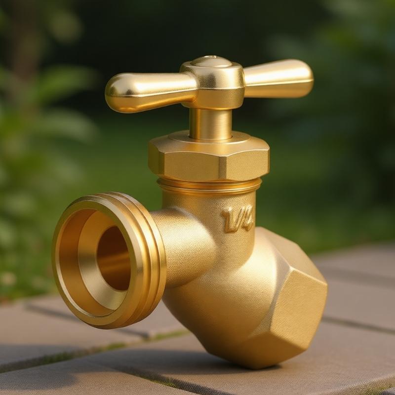 Rubinetto da Esterno Robusto Adattatore in Ottone Filettato 1/2" X 3/4" con Maniglia per Irrigazione da Giardino Idraulica