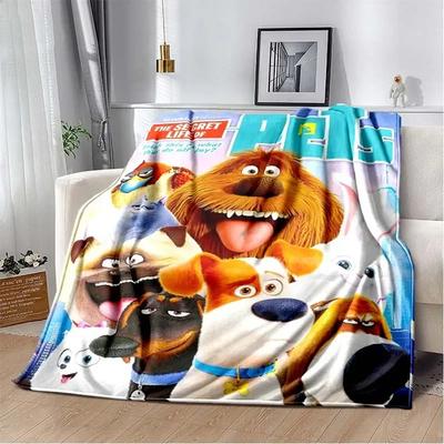 3D Cartoon Anime T-The Secret Life of Pets Flannel Blanket Sofa Bed Living Room Bedroom Adult Children Gift Blanket Car Blanket